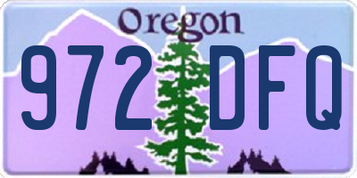 OR license plate 972DFQ