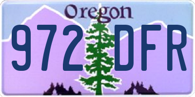 OR license plate 972DFR