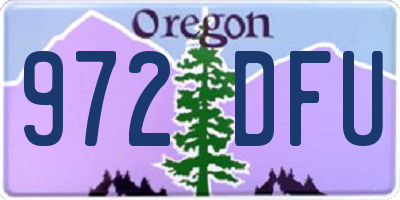 OR license plate 972DFU