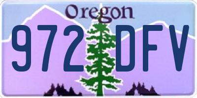 OR license plate 972DFV