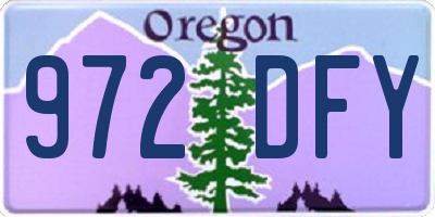 OR license plate 972DFY