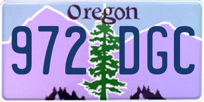 OR license plate 972DGC
