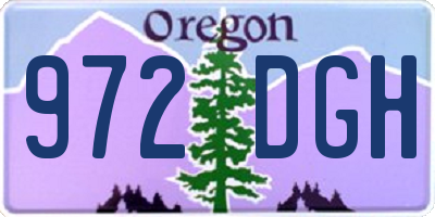 OR license plate 972DGH