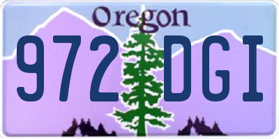 OR license plate 972DGI