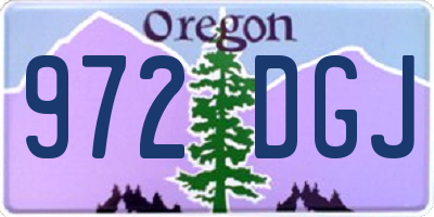 OR license plate 972DGJ