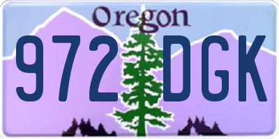 OR license plate 972DGK