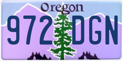 OR license plate 972DGN