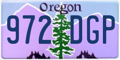 OR license plate 972DGP