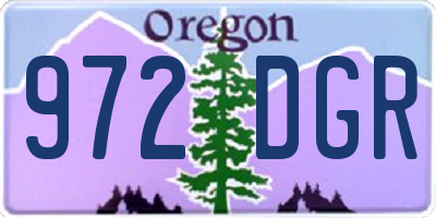 OR license plate 972DGR