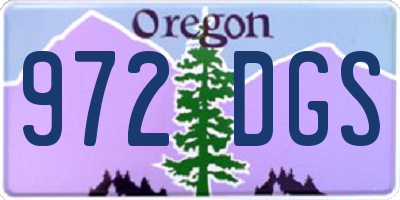 OR license plate 972DGS