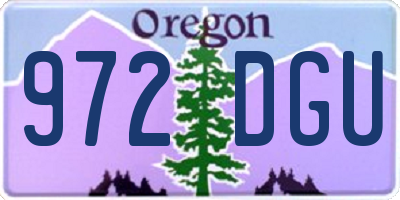 OR license plate 972DGU