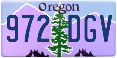 OR license plate 972DGV