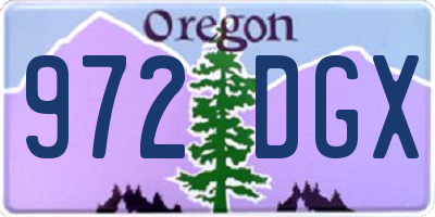OR license plate 972DGX