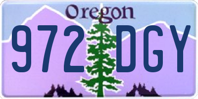 OR license plate 972DGY