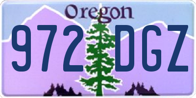 OR license plate 972DGZ