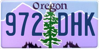OR license plate 972DHK