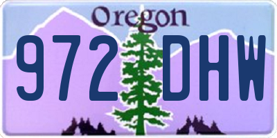 OR license plate 972DHW
