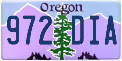 OR license plate 972DIA