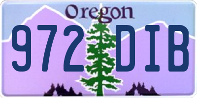 OR license plate 972DIB