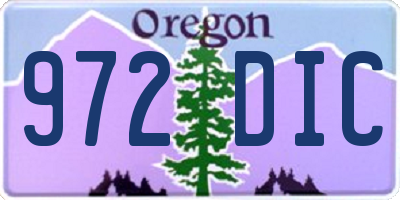 OR license plate 972DIC