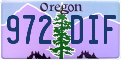 OR license plate 972DIF