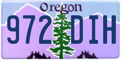 OR license plate 972DIH