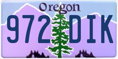 OR license plate 972DIK