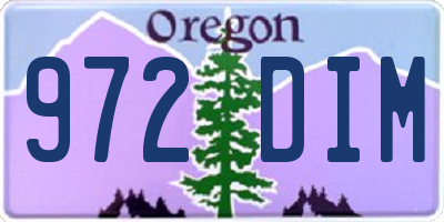 OR license plate 972DIM