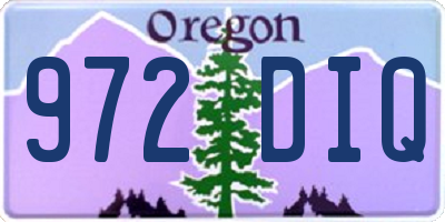 OR license plate 972DIQ