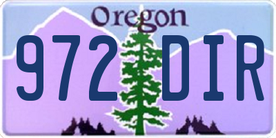 OR license plate 972DIR