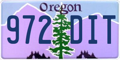 OR license plate 972DIT