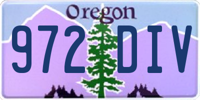OR license plate 972DIV