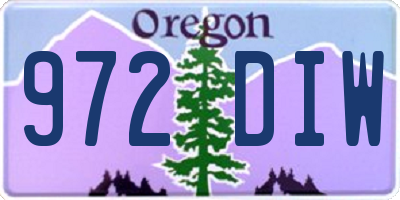 OR license plate 972DIW