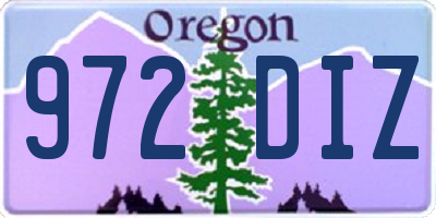 OR license plate 972DIZ