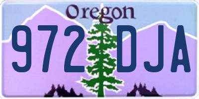 OR license plate 972DJA