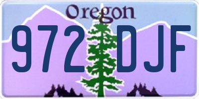 OR license plate 972DJF