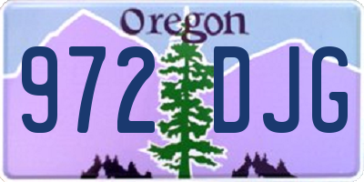 OR license plate 972DJG