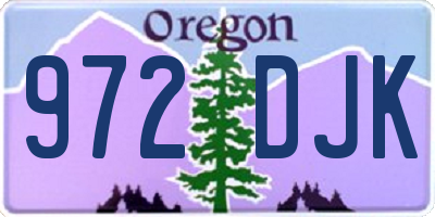 OR license plate 972DJK