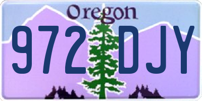 OR license plate 972DJY