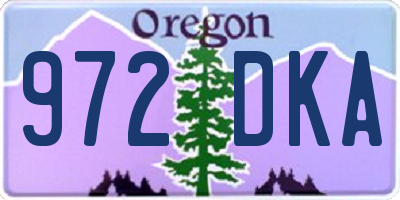 OR license plate 972DKA