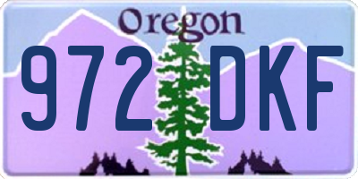 OR license plate 972DKF