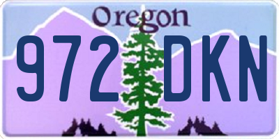 OR license plate 972DKN
