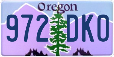 OR license plate 972DKO