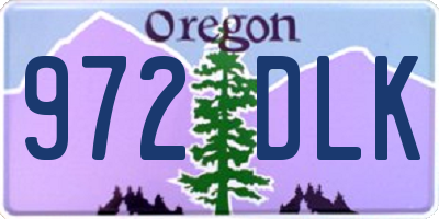 OR license plate 972DLK