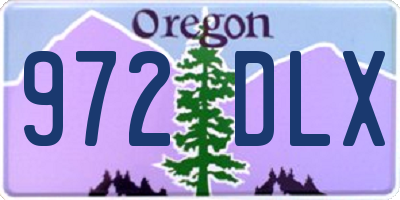 OR license plate 972DLX