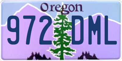 OR license plate 972DML