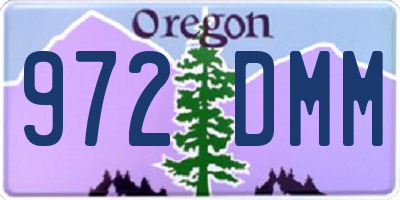 OR license plate 972DMM