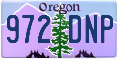 OR license plate 972DNP
