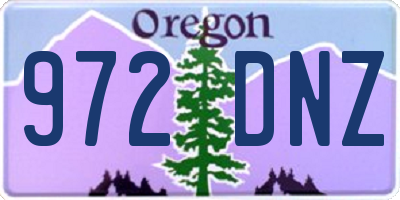 OR license plate 972DNZ