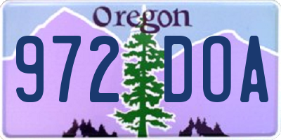 OR license plate 972DOA